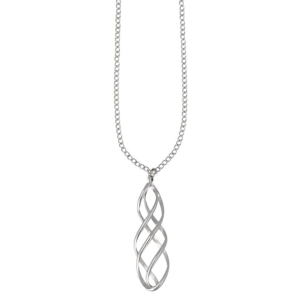 ネックレス ニッケルフリー sable silver メタル ダブル ツイスト ライン ドロップ ペンダントネックレス