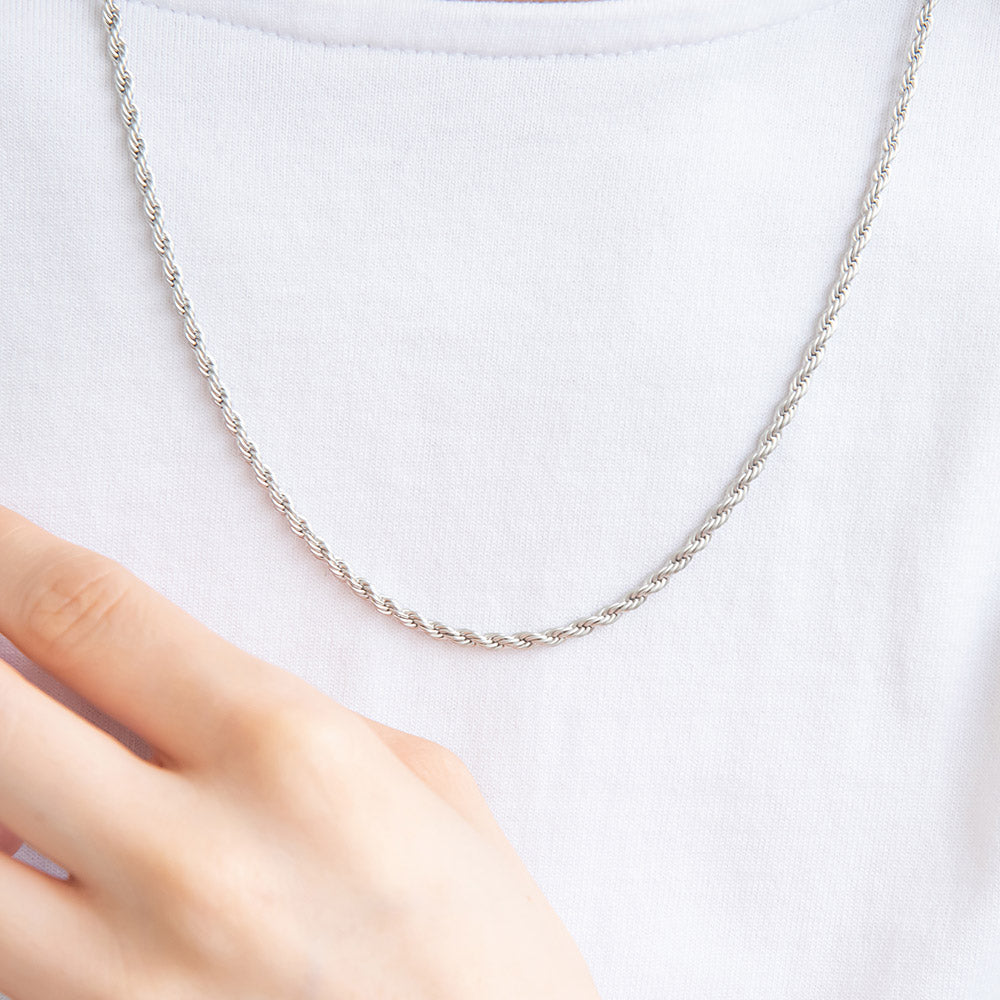 ネックレス ニッケルフリー sable silver メタル パイプロープチェーン ショートネックレス