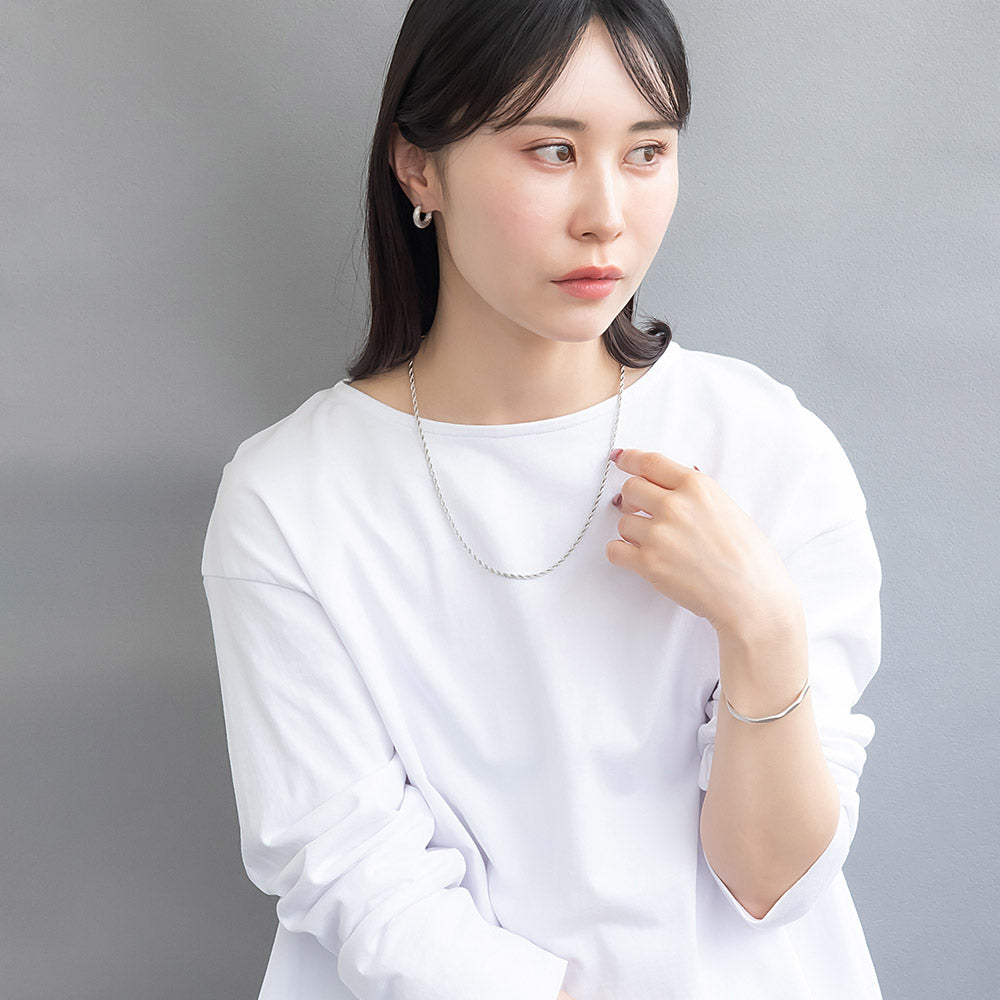 ネックレス ニッケルフリー sable silver メタル パイプロープチェーン ショートネックレス
