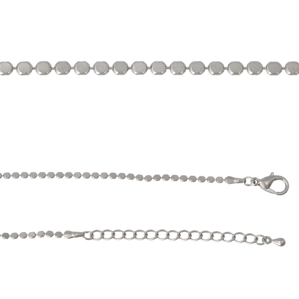 ネックレス ニッケルフリー sable silver メタル ドット フラット ボールチェーン ショートネックレス