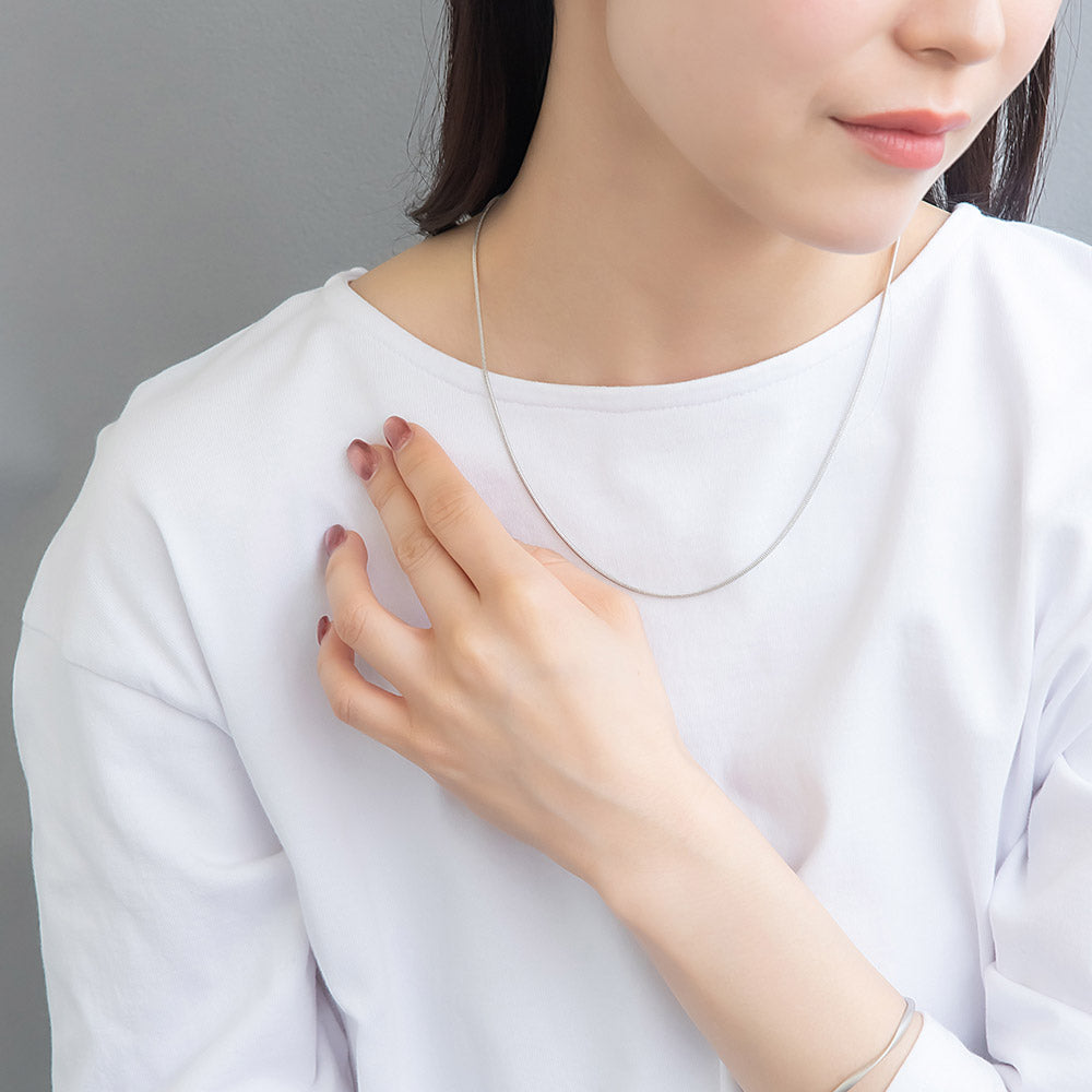 ネックレス ニッケルフリー sable silver メタル スネークチェーン ショートネックレス