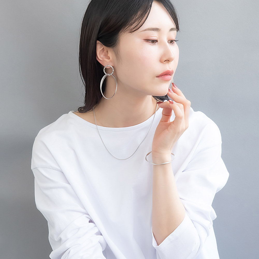 ネックレス ニッケルフリー sable silver メタル スネークチェーン ショートネックレス