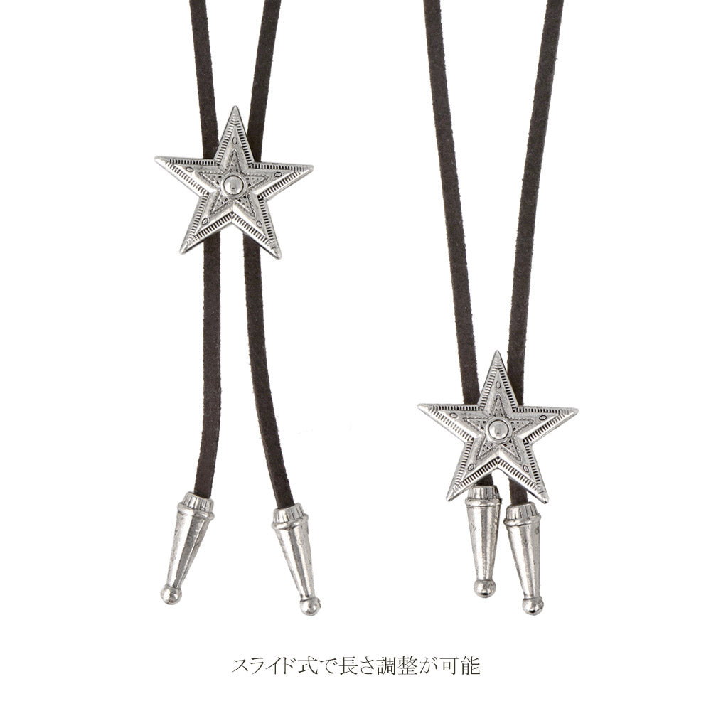 ネックレス yura スター コンチョ メタル コード ループタイ ロングネックレス