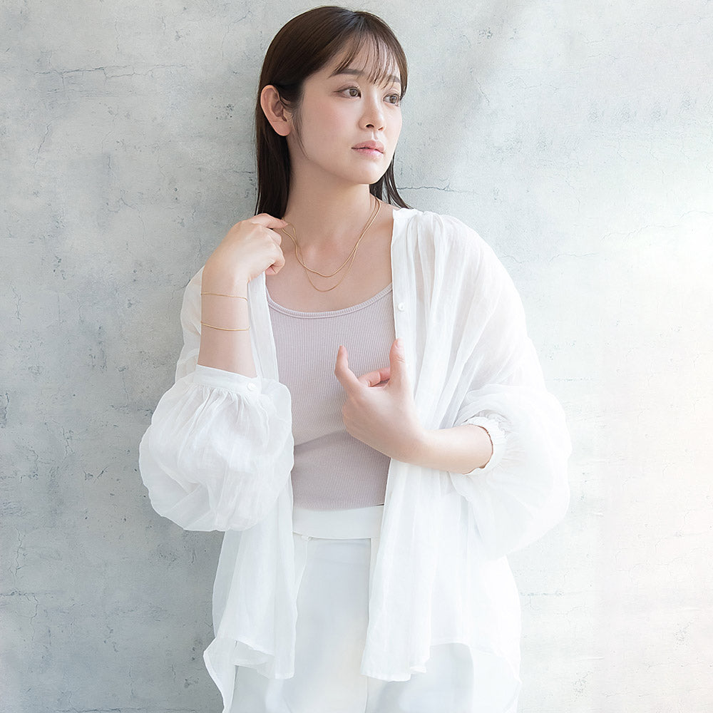 ネックレス ステンレス 2連 細 スネーク チェーン ショートネックレス