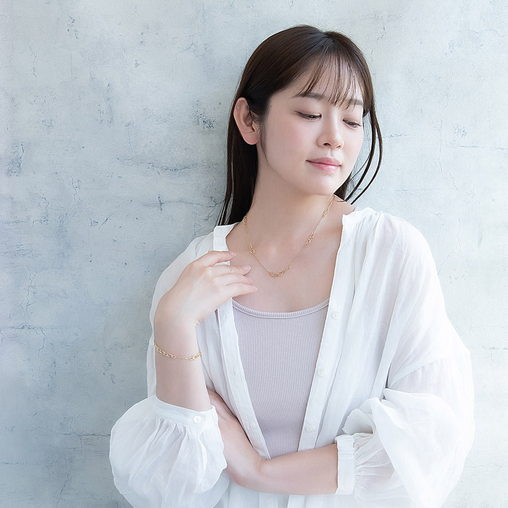 ネックレス ステンレス テクスチャー デザイン チェーン ショートネックレス