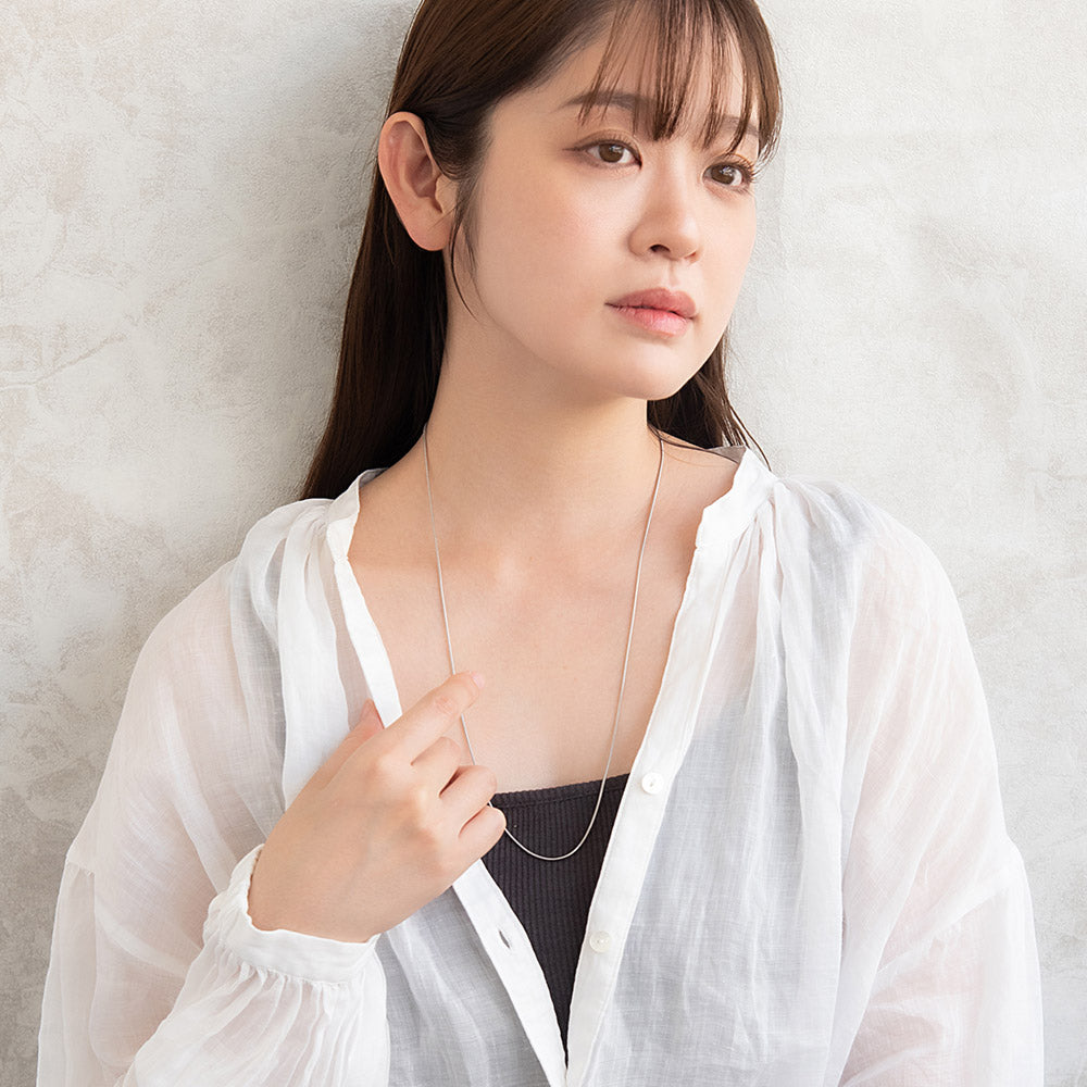 ネックレス ステンレス スネークチェーン ロングネックレス