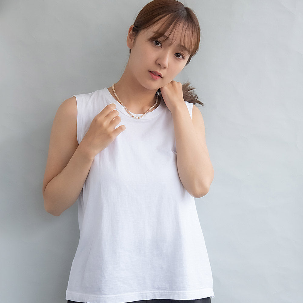 ネックレス ポイント 淡水パール シェル メタル ビーズ ステンレス ショートネックレス
