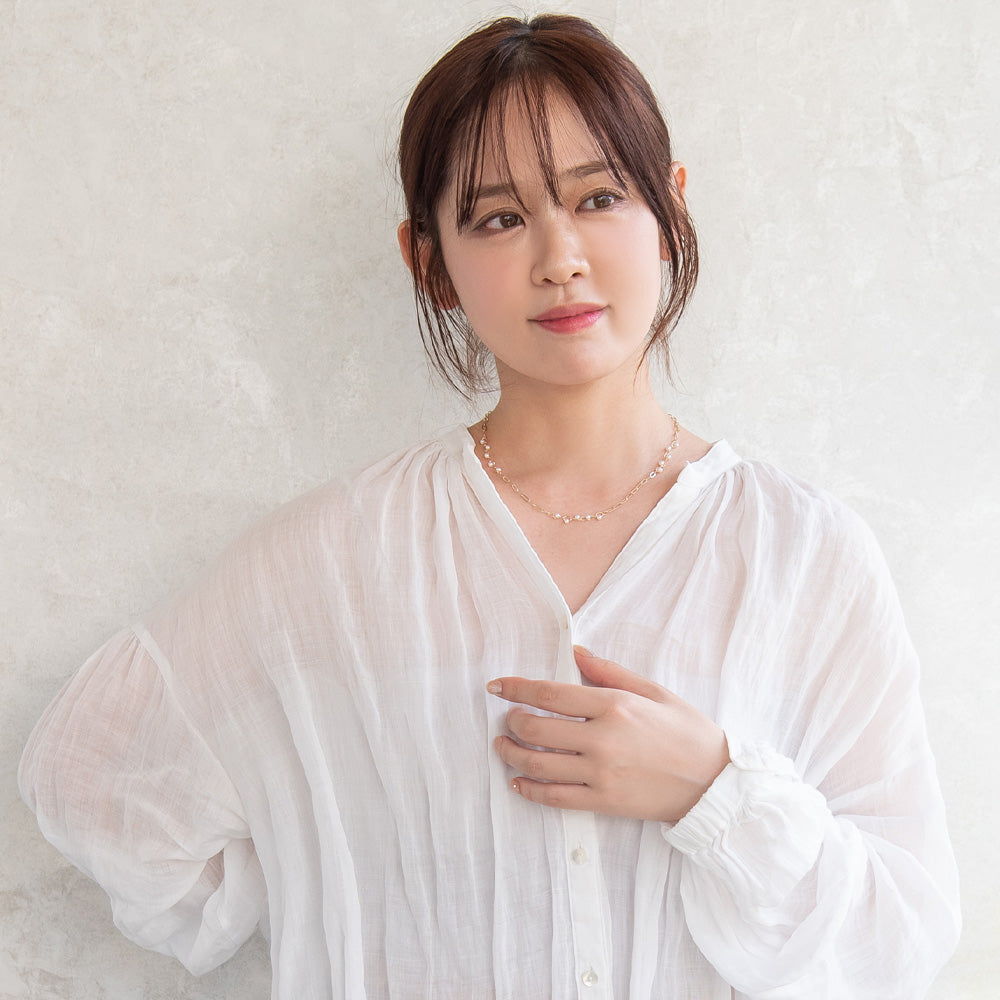 ネックレス ニッケルフリー ランダム パール チェーン ショートネックレス