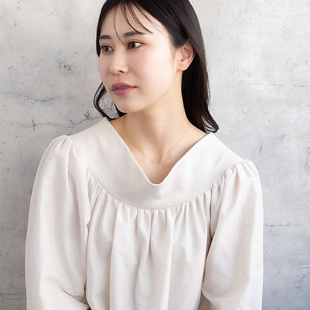 ネックレス ニッケルフリー メタル ロンバス フラワー 花 ミニ ストーン チェーン プチネックレス