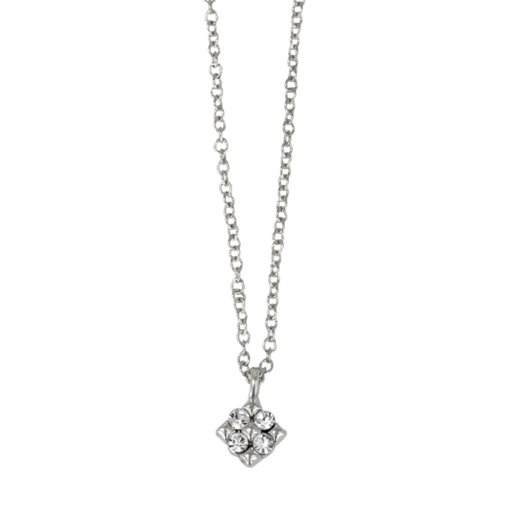 ネックレス ニッケルフリー メタル ロンバス フラワー 花 ミニ ストーン チェーン プチネックレス
