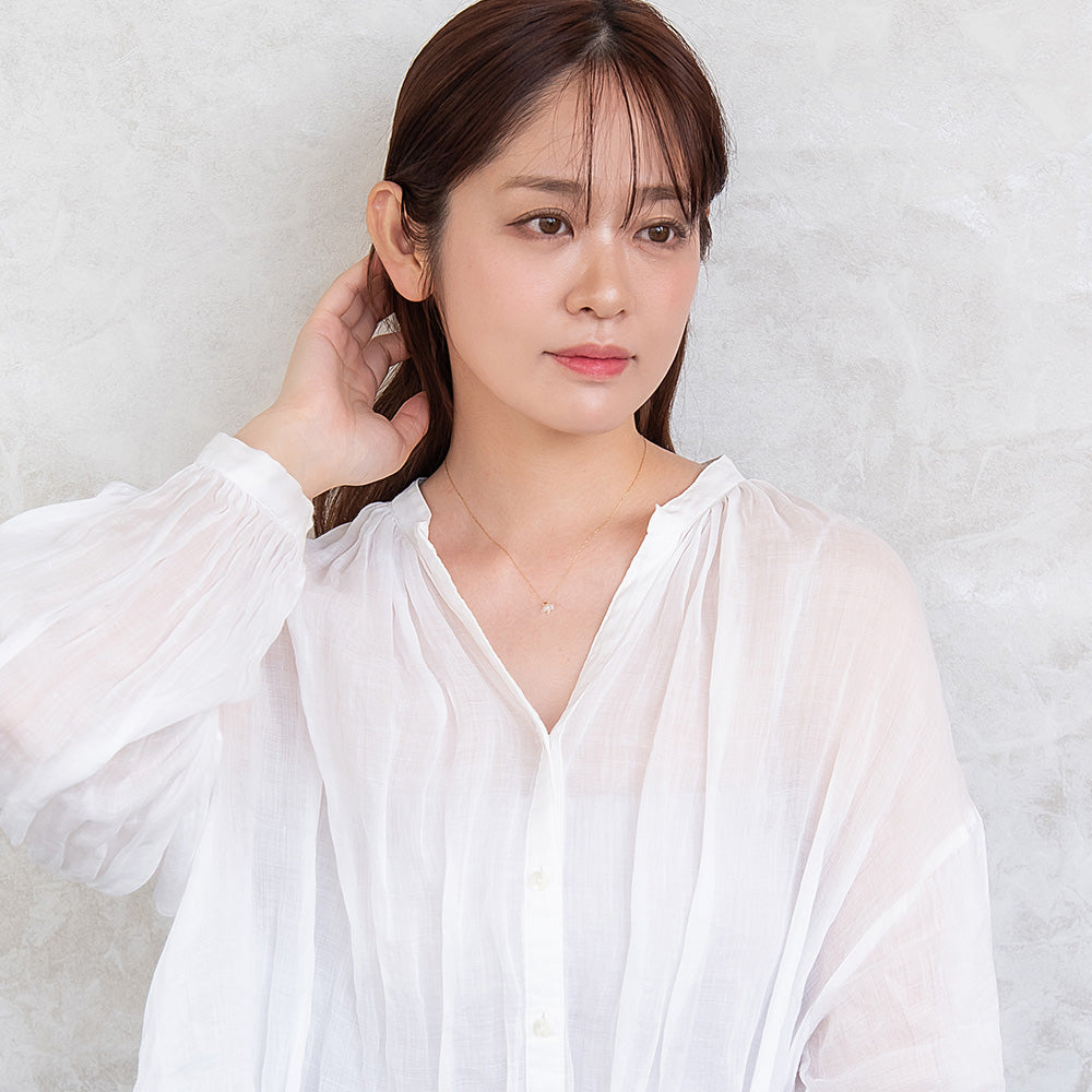 ネックレス ステンレス メタル キュービックジルコニア サークル アーモンド スクエア カット 超極細 チェーン マグネット プチネックレス