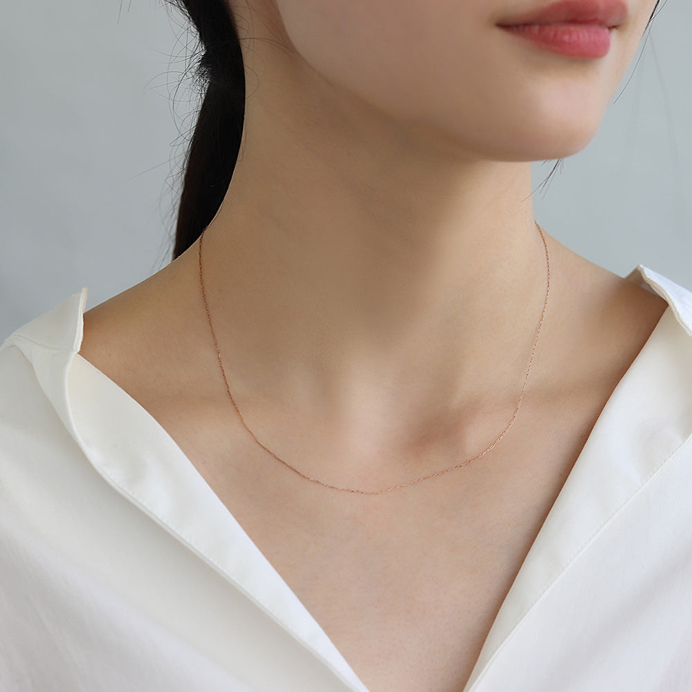 ネックレス ステンレス メタル 超極細 レクタングルチェーン マグネット プチネックレス