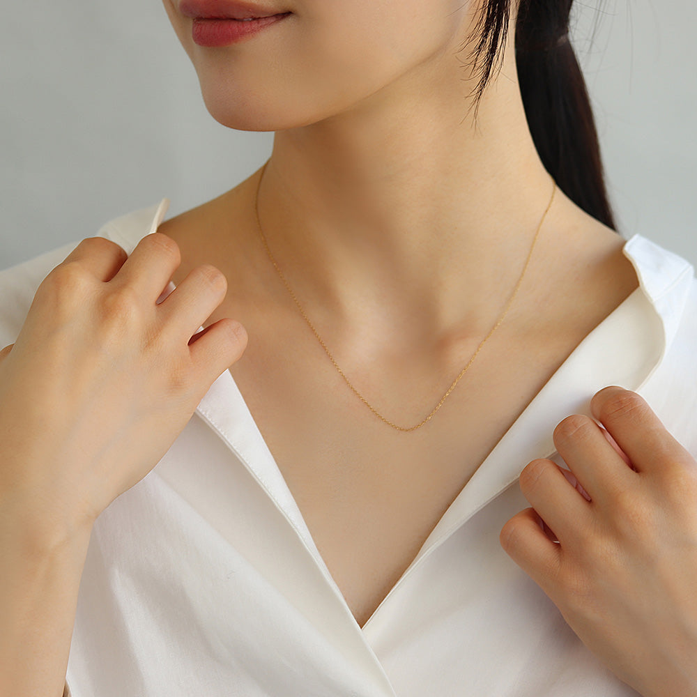 ネックレス ステンレス メタル 超極細 オーバルチェーン マグネット プチネックレス