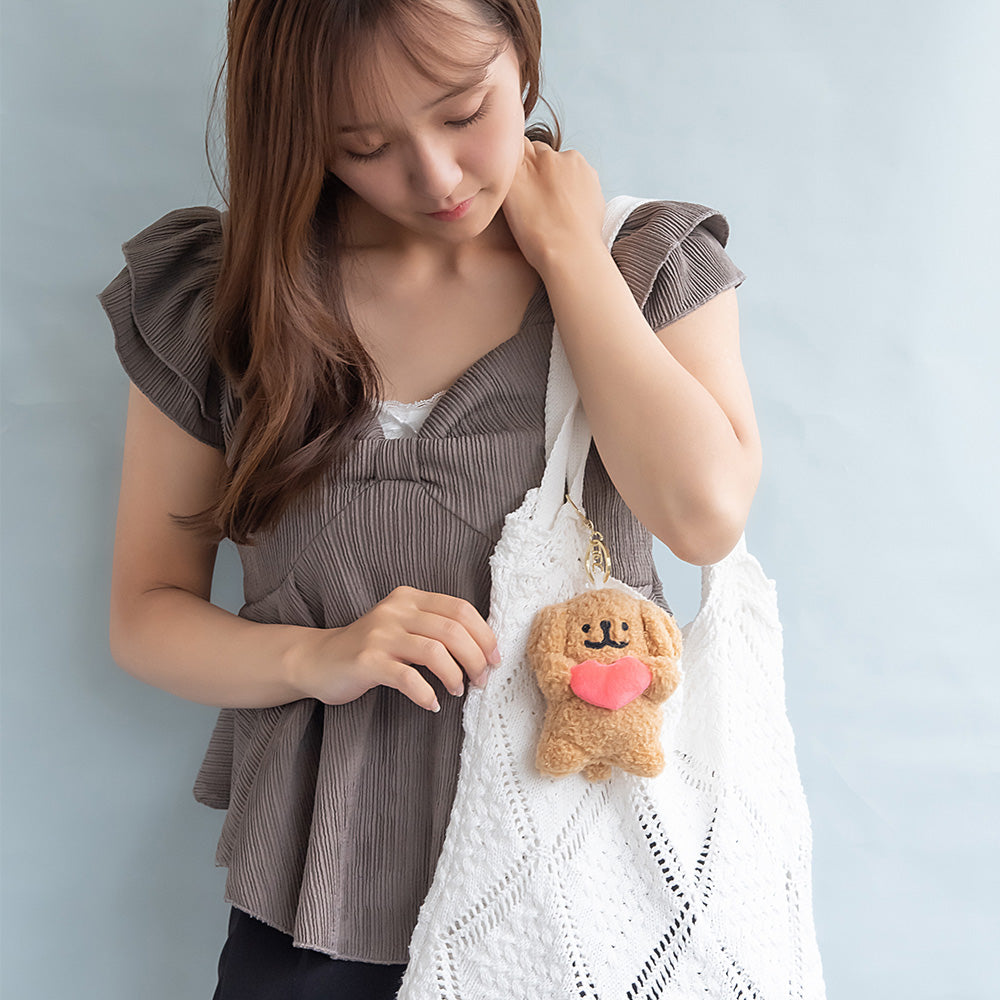 バッグチャーム 犬 ハート ぬいぐるみ マスコット キーホルダー