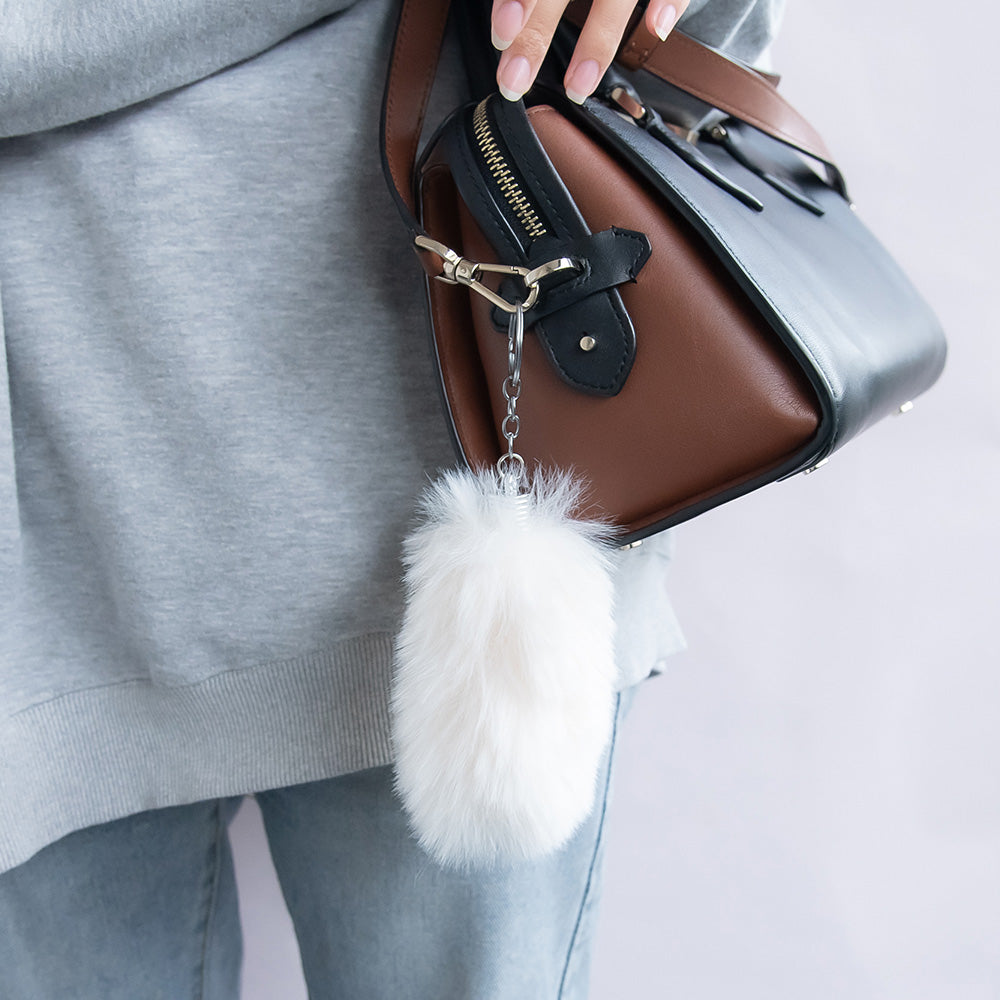 バッグチャーム フェイクファー しっぽ ショート キーホルダー