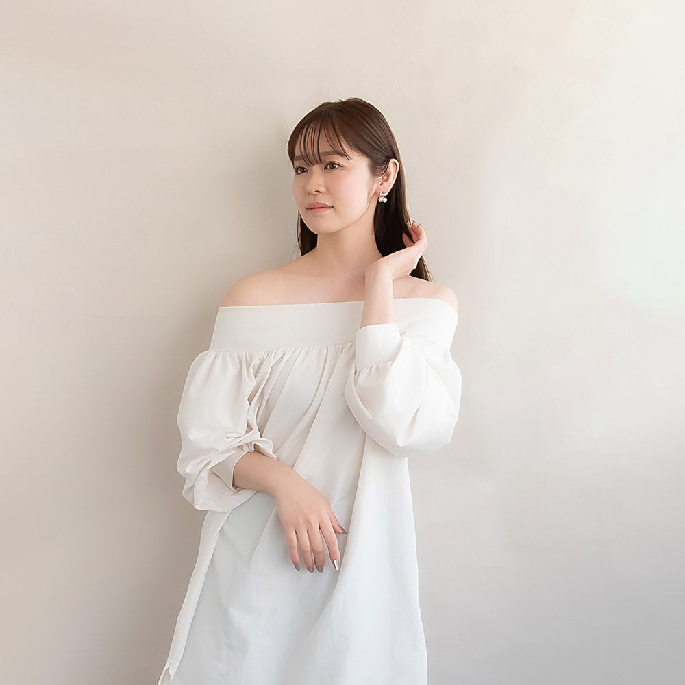 ピアス ニッケルフリー メタル リボン チェリー ボール キュービックジルコニア シルバーポスト スタッドピアス