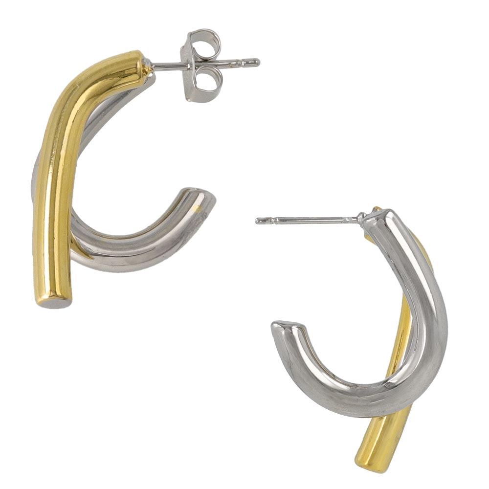 ピアス Combination Metal ニッケルフリー メタル J I ライン カーブ ステンレスポスト ドロップピアス