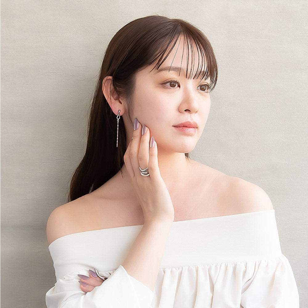 ピアス Combination Metal ニッケルフリー メタル ツイスト ∞ インフィニティー シリンダーボールチェーン チタンポスト スタッドピアス