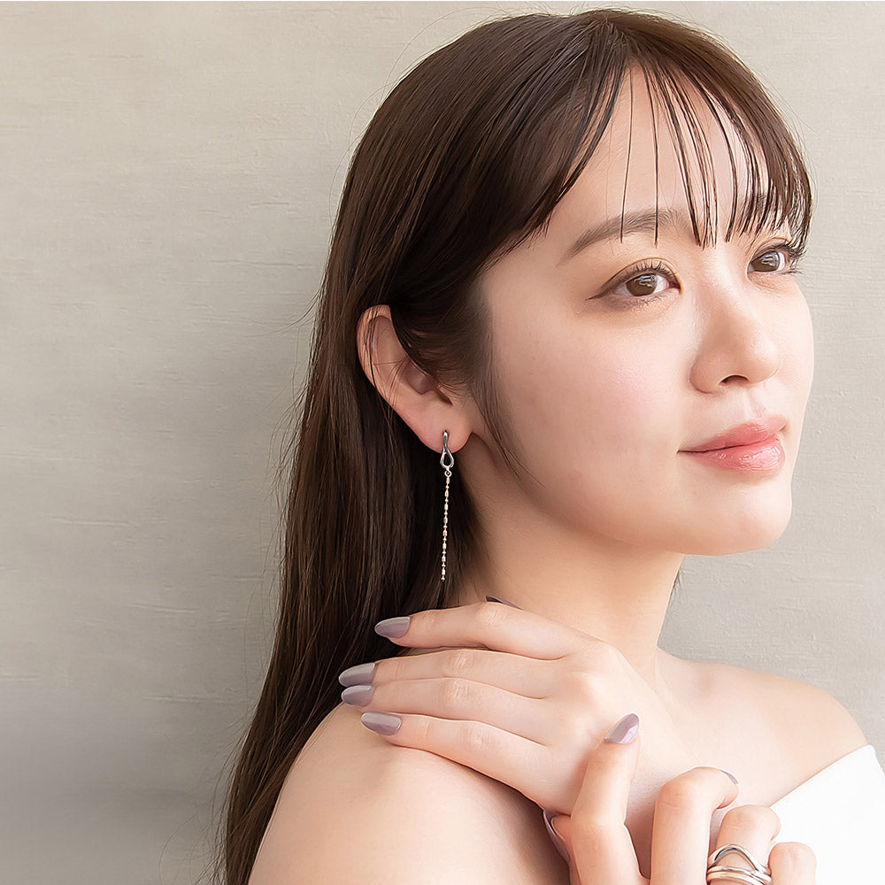 ピアス Combination Metal ニッケルフリー メタル ツイスト ∞ インフィニティー シリンダーボールチェーン チタンポスト スタッドピアス