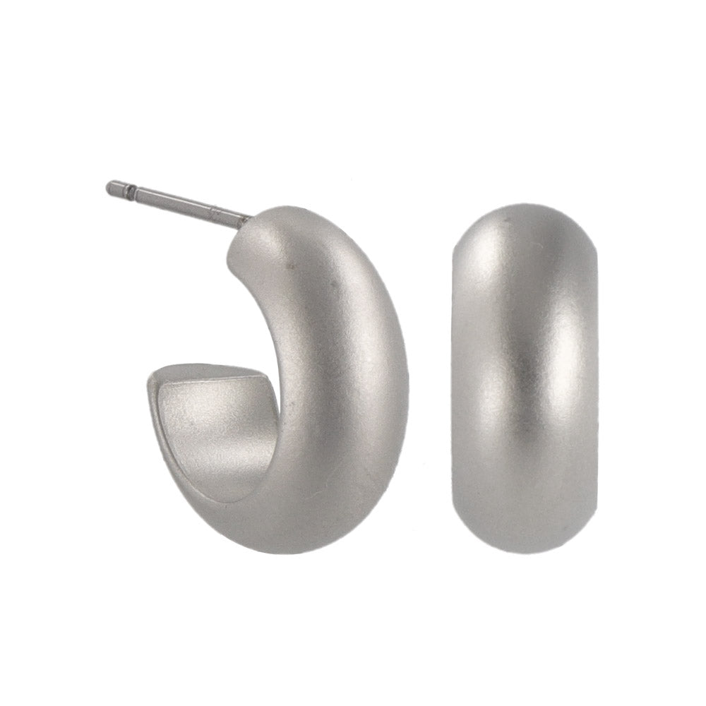 ピアス sable silver メタル カーブ ライン ラウンド C型 スタッドピアス