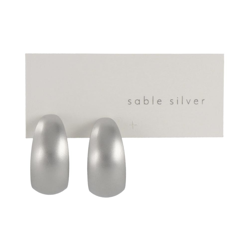 ピアス ニッケルフリー sable silver メタル ワイド プレート フープピアス