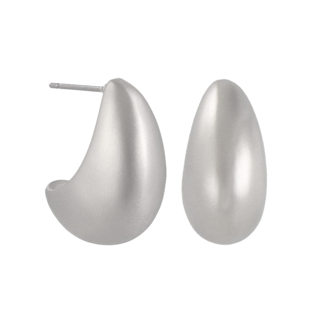 ピアス sable silver メタル ドロップ カーブ C型 スタッドピアス