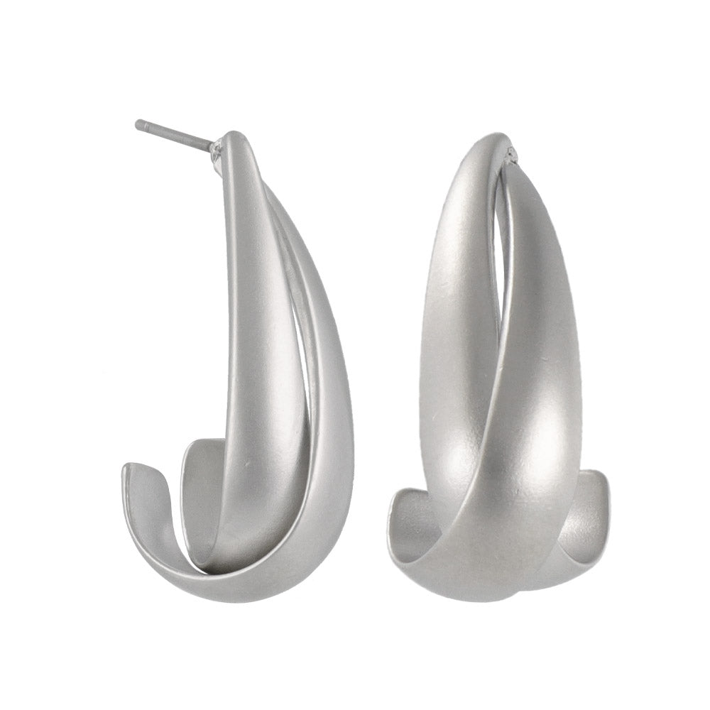 ピアス sable silver メタル J クロス ライン ドロップ C型 スタッドピアス