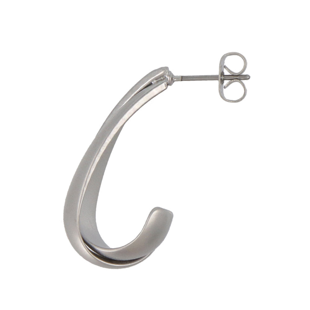 ピアス sable silver メタル J クロス ライン ドロップ C型 スタッドピアス