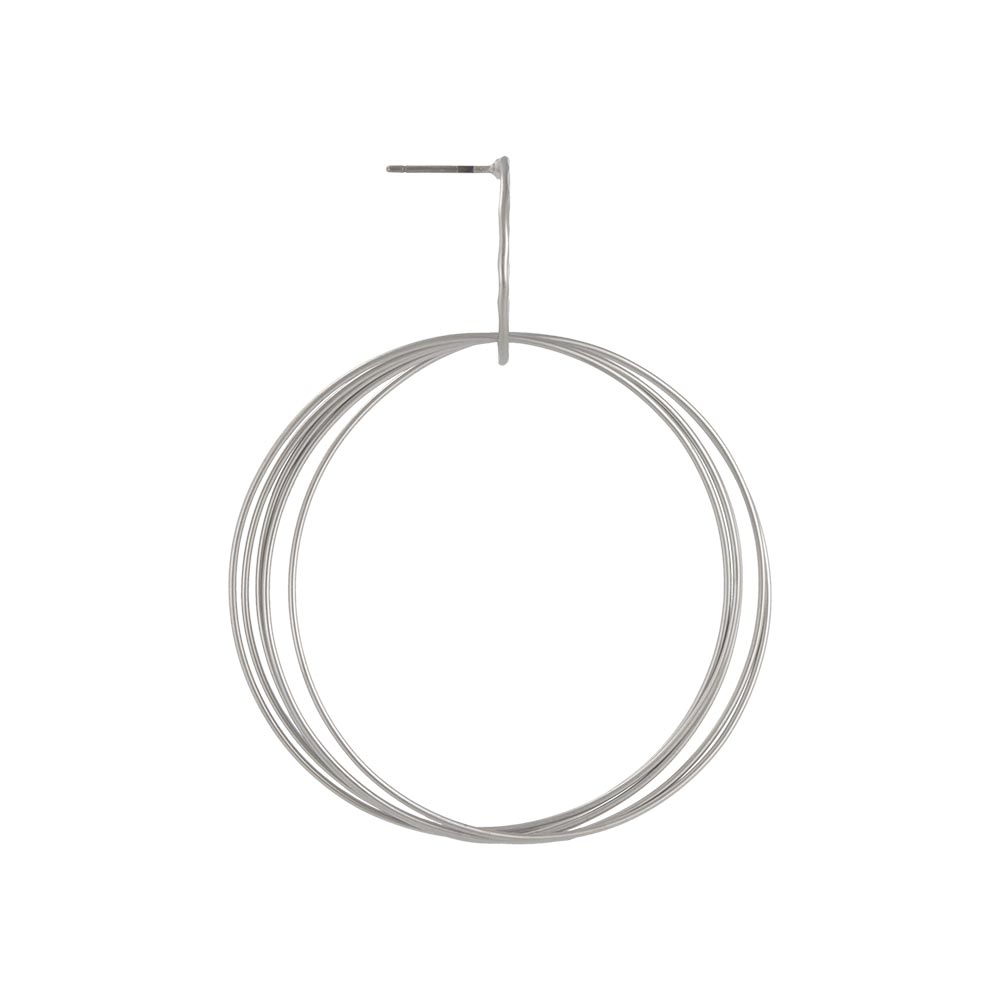 ピアス ニッケルフリー sable silver メタル ビッグ リング クロス テクスチャー スタッドピアス