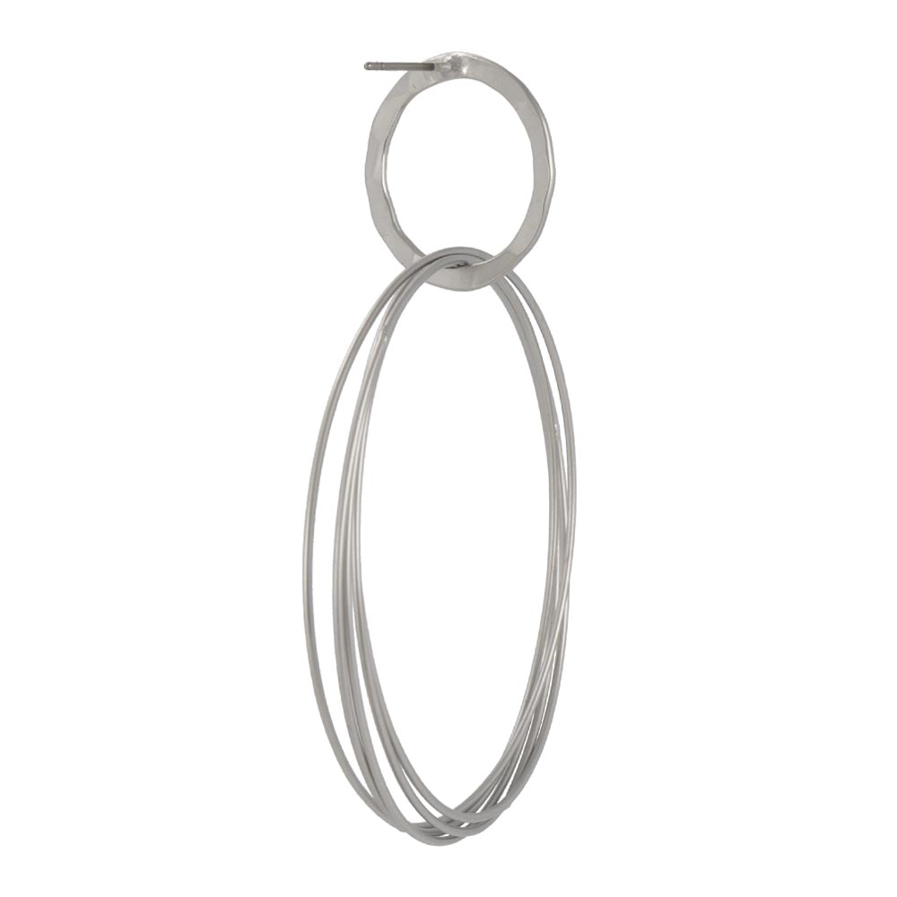 ピアス ニッケルフリー sable silver メタル ビッグ リング クロス テクスチャー スタッドピアス