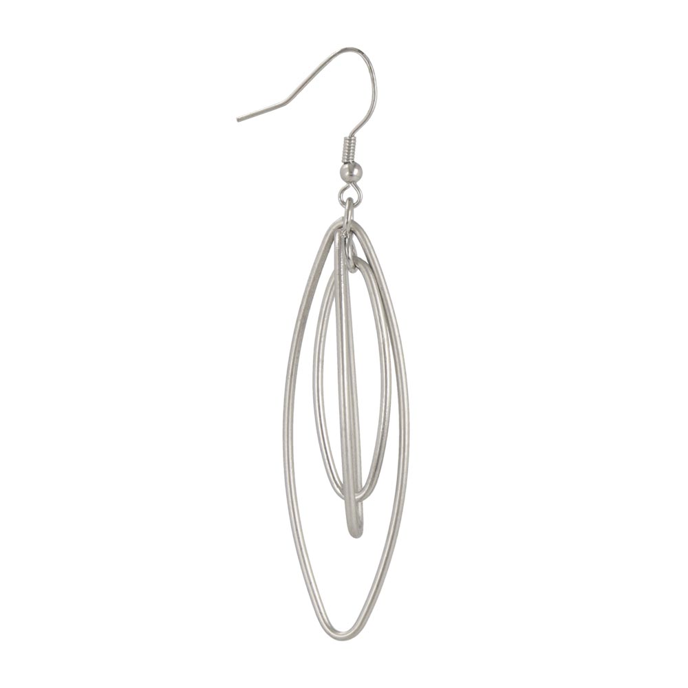 ピアス ニッケルフリー sable silver メタル トリプル アーモンド リング クロス フックピアス