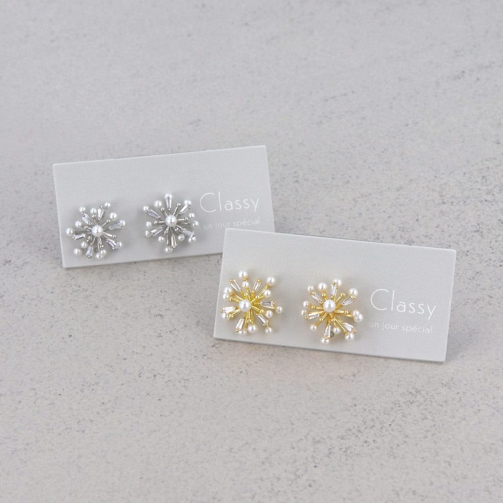 Classy ピアス ニッケルフリー メタル キュービックジルコニア パール スタッドピアス