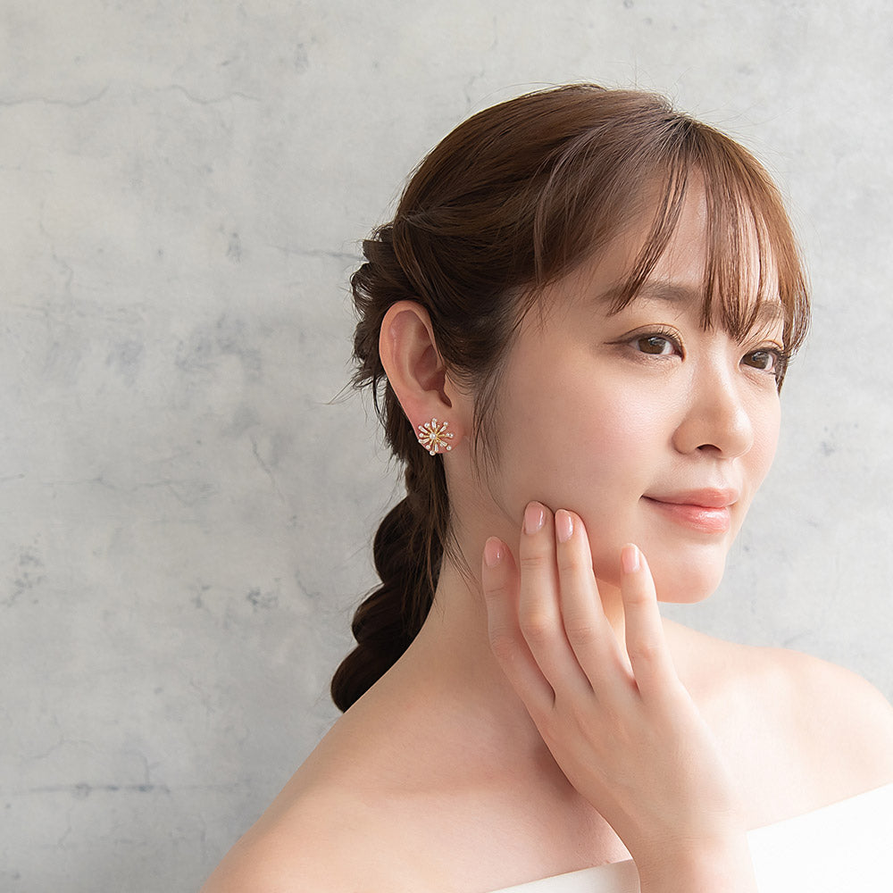 Classy ピアス ニッケルフリー メタル キュービックジルコニア パール スタッドピアス