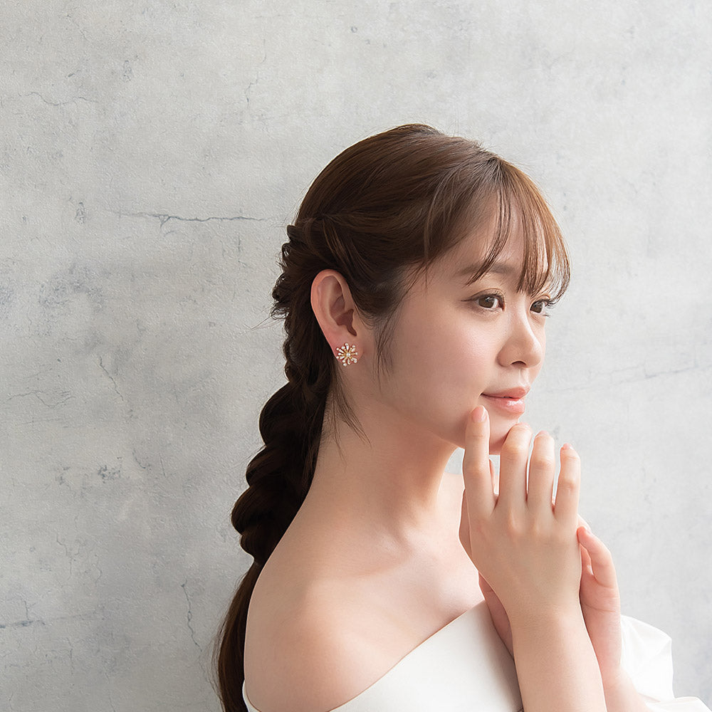 Classy ピアス ニッケルフリー メタル キュービックジルコニア パール スタッドピアス