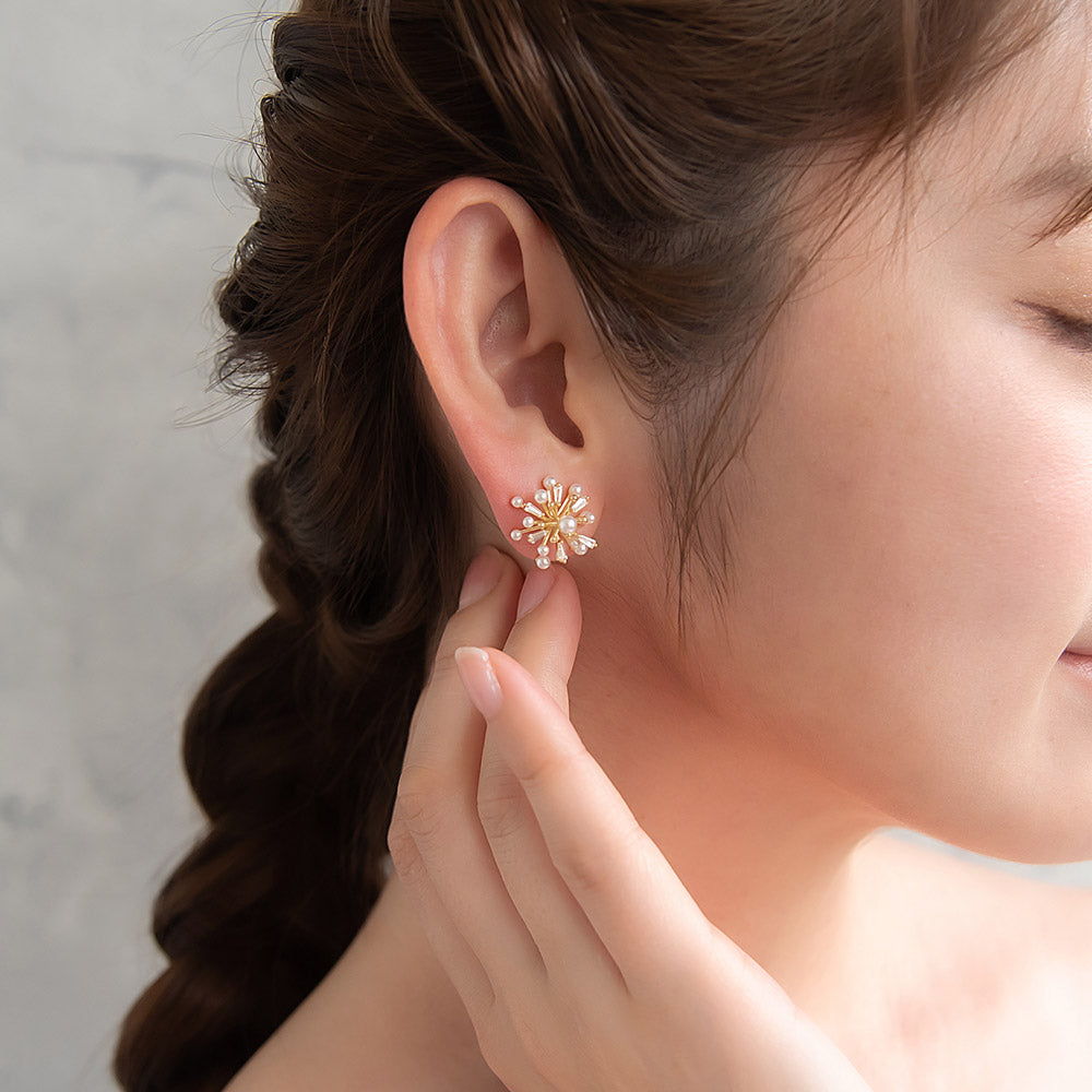 Classy ピアス ニッケルフリー メタル キュービックジルコニア パール スタッドピアス