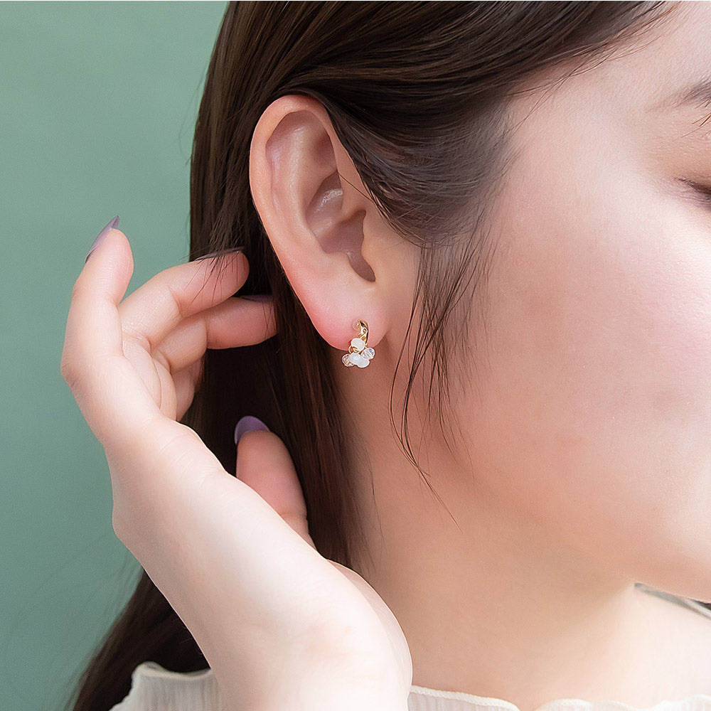 ピアス メタル ミニ カラー ビーズ チタンポスト C型 スタッドピアス