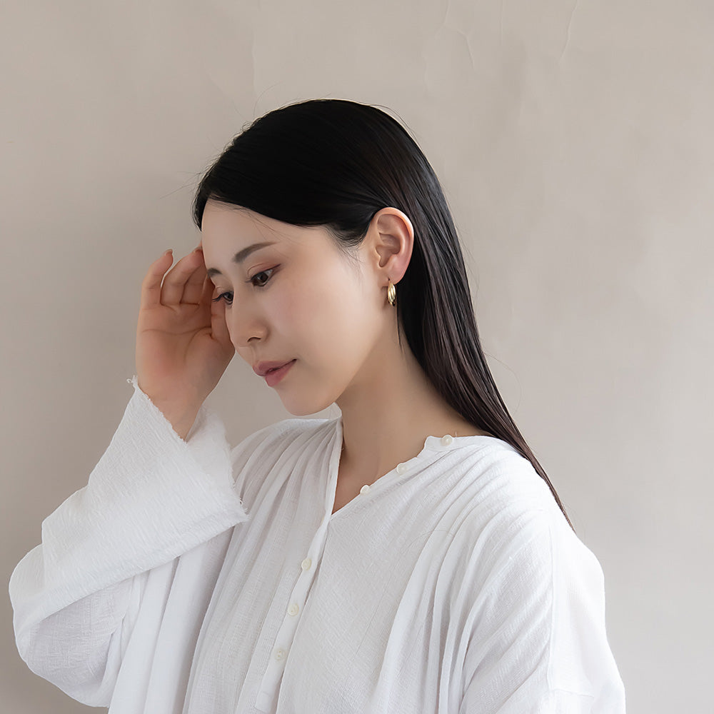 ピアス ニッケルフリー メタル クロス チタンポスト フープピアス