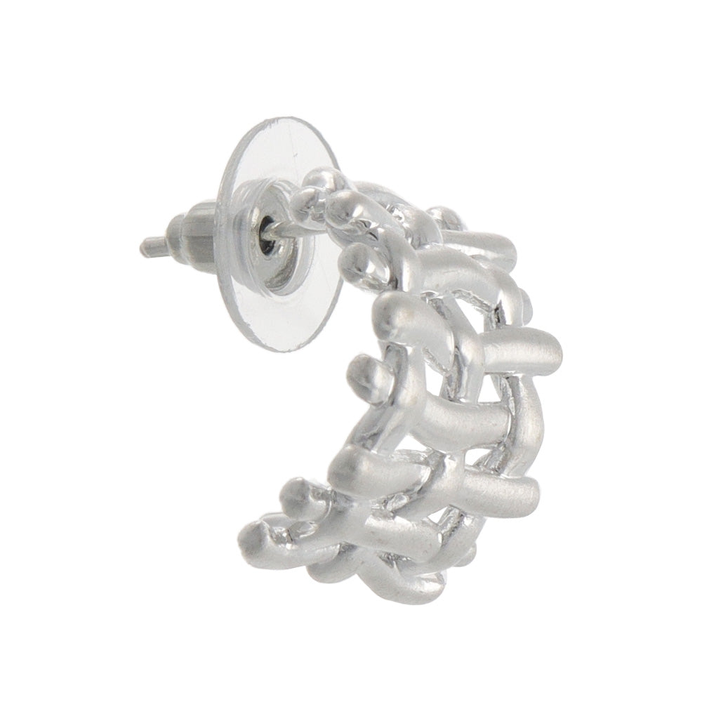 ピアス ニッケルフリー neige. メタル メッシュ スクエア カーブ スタッドピアス