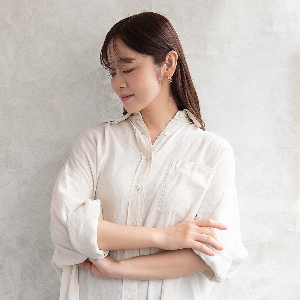 ピアス ニッケルフリー メタル フロッキー カラー カーブ ライン クロス チタンポスト スタッドピアス