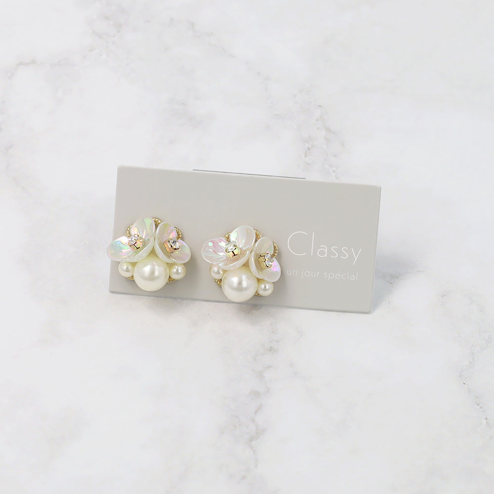Classy ピアス ニッケルフリー フラワー パール スタッドピアス