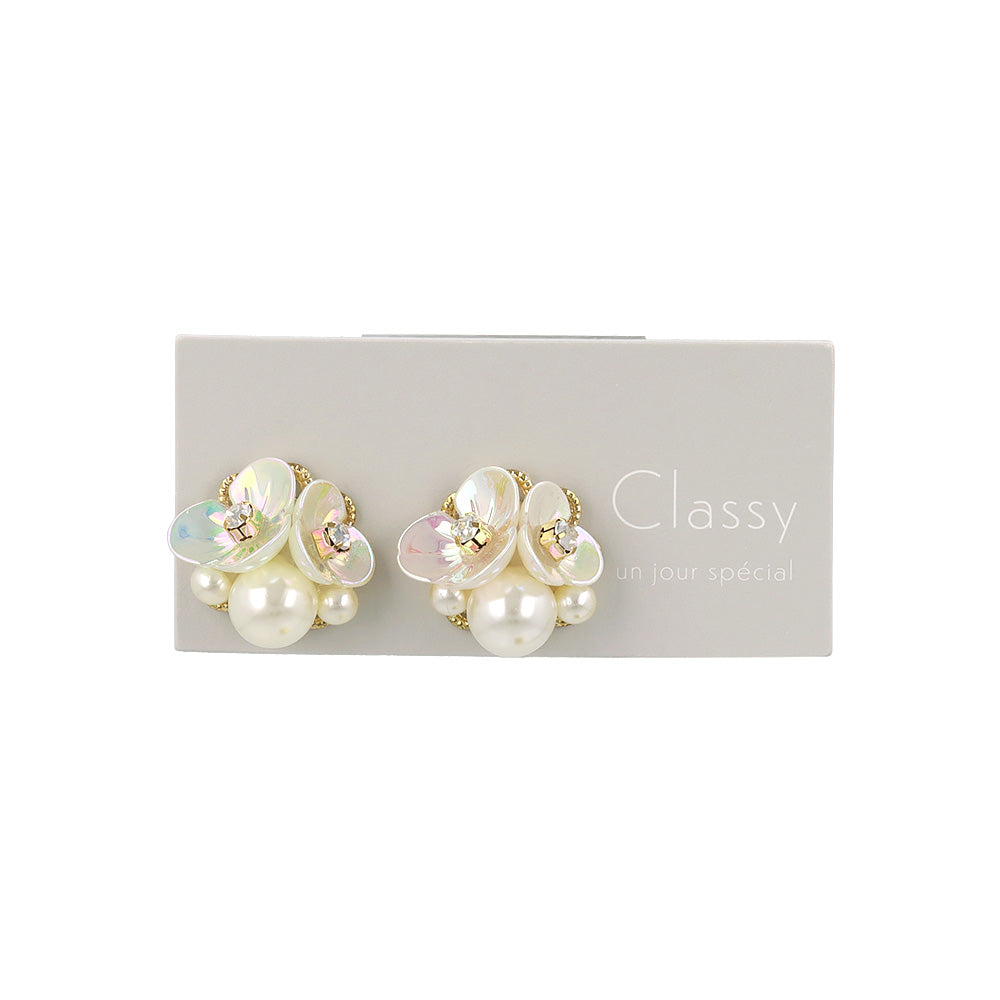 Classy ピアス ニッケルフリー フラワー パール スタッドピアス