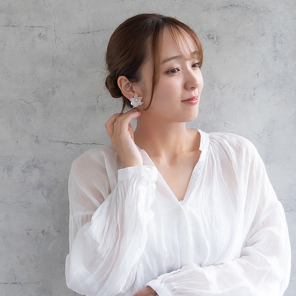 Classy ピアス ニッケルフリー フラワー パール スタッドピアス