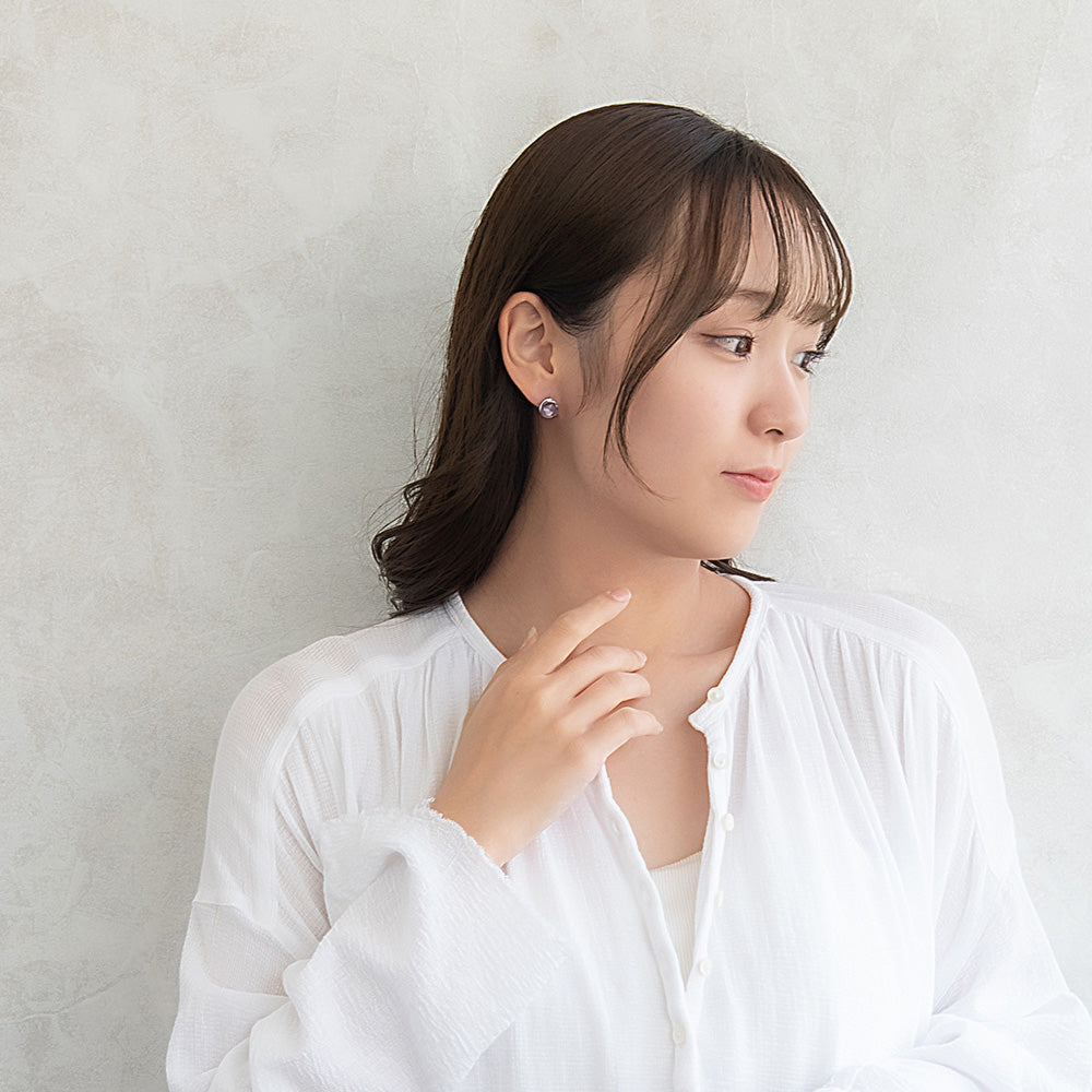 ピアス ニッケルフリー メタルフレーム ラメ くすみカラー サークル チタンポスト スタッドピアス