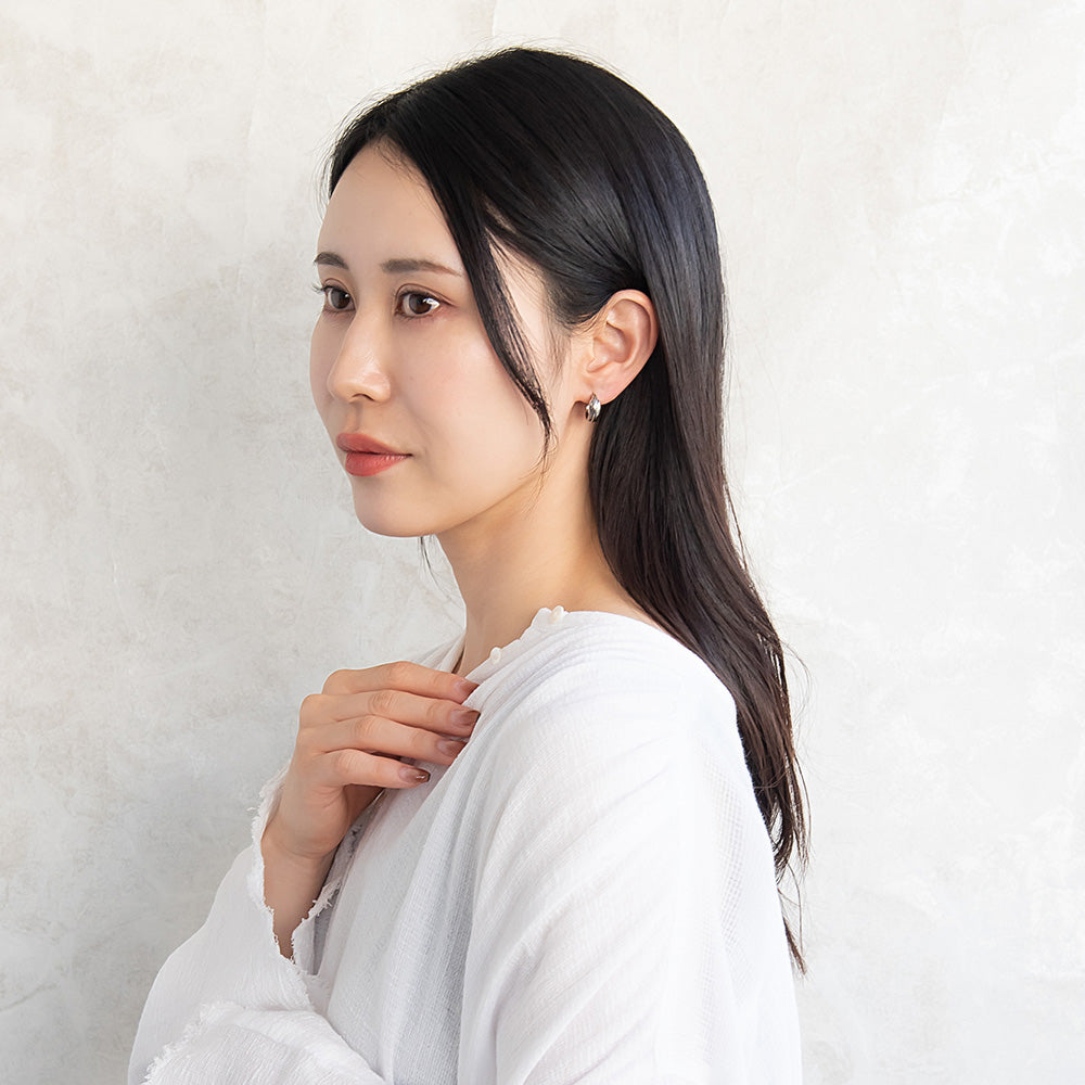 ピアス Awesome フェザー ステンレス ワンタッチ キャッチレス フープピアス