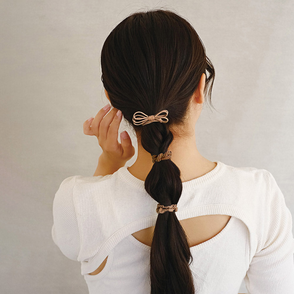 ヘアゴム Candy Arrange フリル ツイスト リボン 2連 3本セット リングゴム ヘアポニー