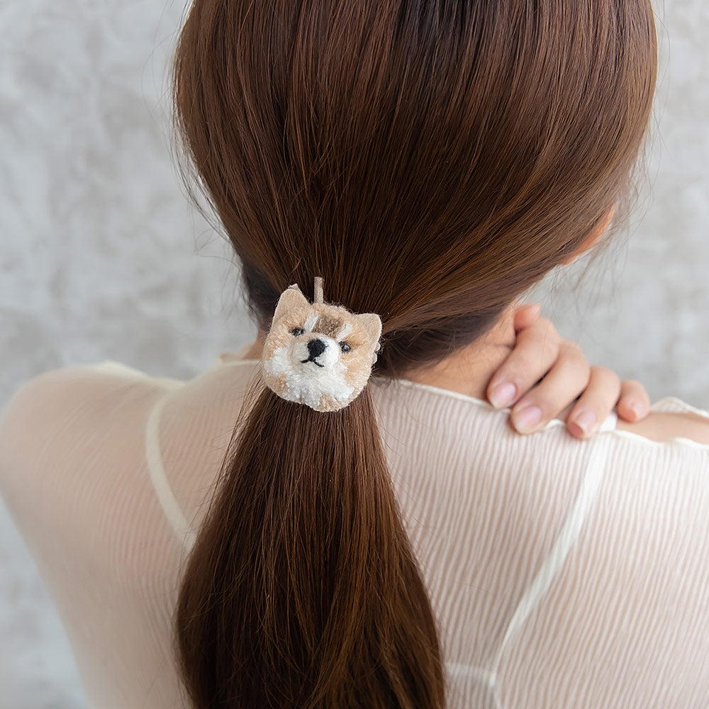 ヘアゴム キーチャーム ふわもこ ぬいぐるみ パンダ イヌ キツネ どうぶつ アニマル 2way キーホルダー ヘアポニー