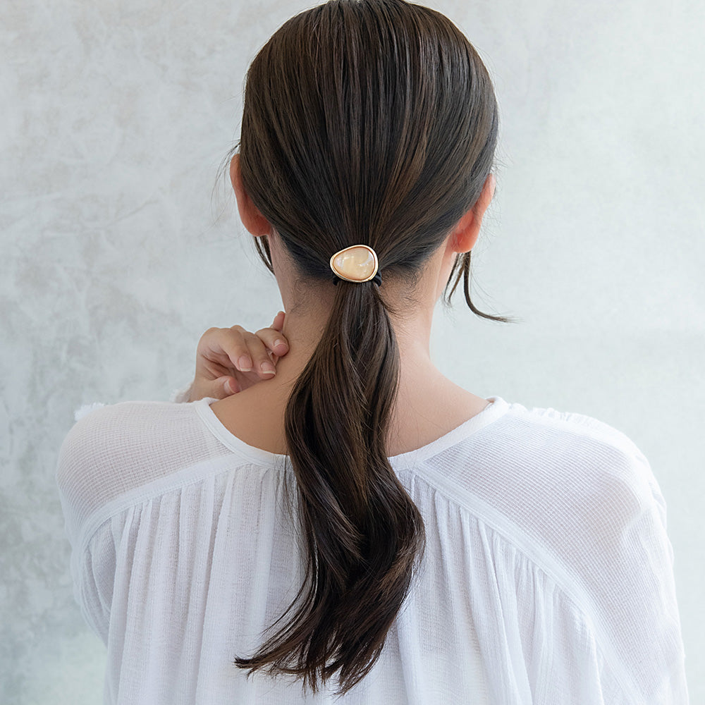 ヘアゴム メタルフレーム シェルカラー トライアングル