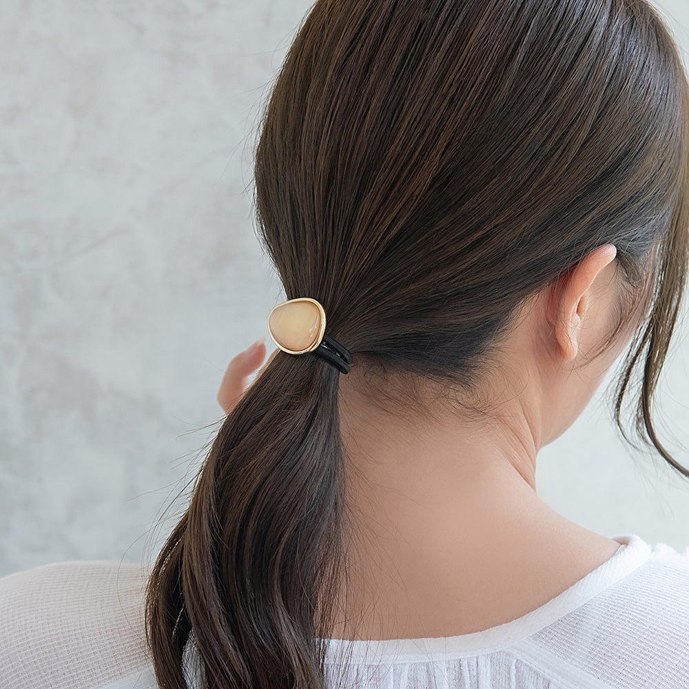 ヘアゴム メタルフレーム シェルカラー トライアングル