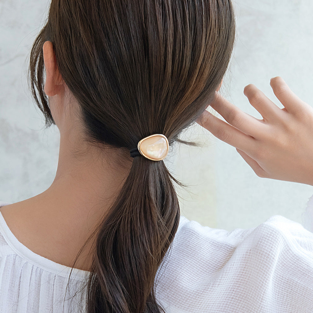 ヘアゴム メタルフレーム シェルカラー トライアングル