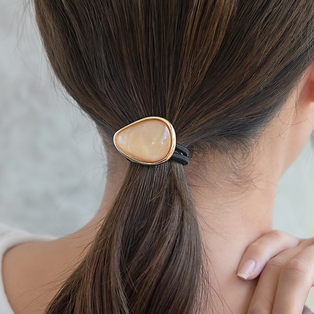 ヘアゴム メタルフレーム シェルカラー トライアングル